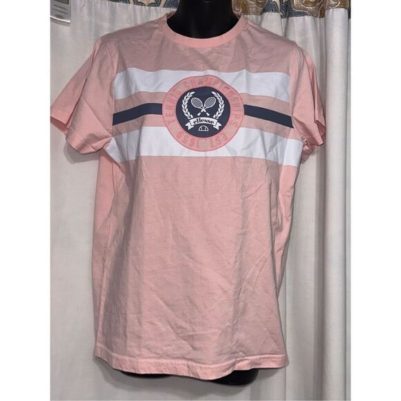 Women's ellesse Maglie tee T-Shirt Pink Short Sleeves oversized fit tee has a ri - Picture 1 of 7